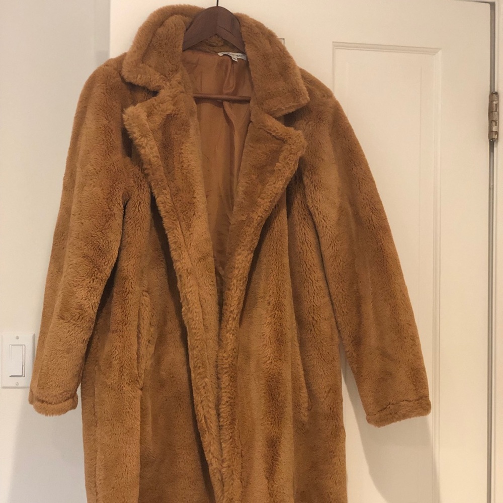Faux fur Teddy coat - Camel